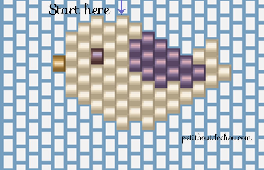 Schema  Bird creole earrings with Miyuki